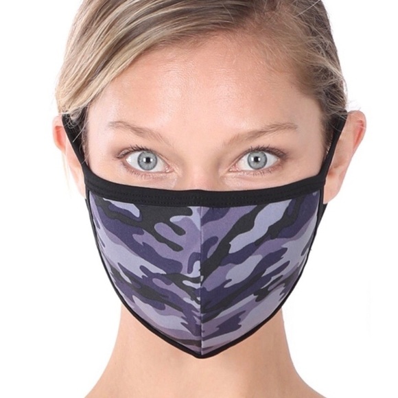 🔴 5 for $10 ONE Zenana Camouflage Print Cotton Face Mask - Picture 2 of 10